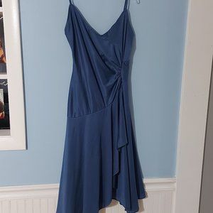 Vintage 70's Blue Dance Wrap Dress Disco Swing 6